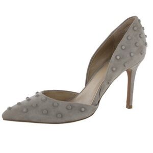 G.I.L.I. Taupe/Grey Suede Studded Stiletto Heels Size 10M Excellent Condition